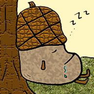 Acorn Sleeping and Drooling Clipart