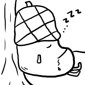 Acorn sleeping and drooling clipart