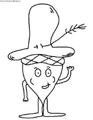 Acorn With Hat Clipart
