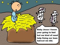 Baby Jesus In The Manger Picture, Buzz Haircut- el nino jesus en su pesebre