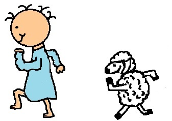 Baby Jesus and His Sheep Running Clipart Picture- el nino jesus en su pesebre