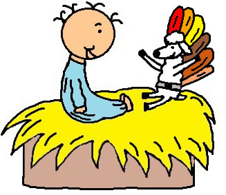 Baby Jesus and Baby Sheep clipart image cartoon picture free personal use clipart colored turkey thanksgiving hay manger bible church house collection sheep wearing turkey feather outfit kids sunday school bible childrens church turkey clip art 