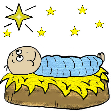 Baby Jesus in the manger clipart christmas clip art