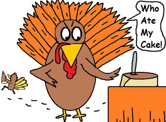 Turkey Clipart- Took Cake Sunday school Thanksgiving