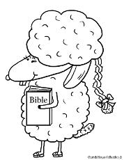 Sheep Holding Bible Clipart