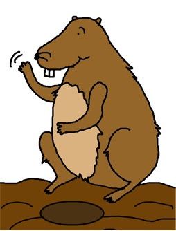 Groundhog Waving Clipart- Groundhog day clipart