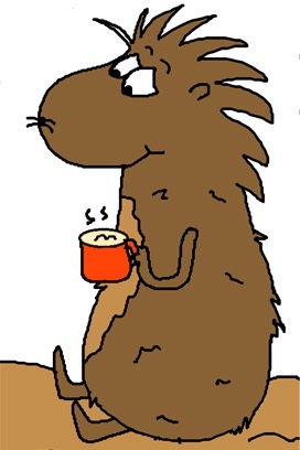 Groundhog Drinking Hot chocolate clipart- Groundhog Day clipart