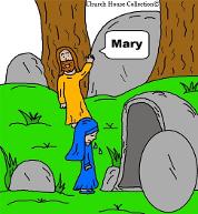 Easter Clipart Cartoon Images. Jesus and Mary At Tomb Easter Clipart by Church House Collection©