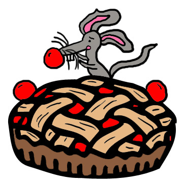 Mouse Got His Nose Stuck In Cherry Pie Clipart