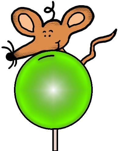 Mouse With Green Sucker Clipart Illustration Picture Image Cartoon Graphic Drawing