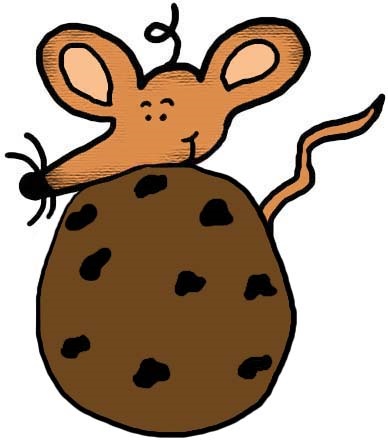 Mouse With Chocolate Chip Cookie Clipart Illustration Picture Image Graphic Drawing