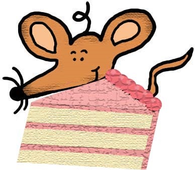 Mouse With Slice of Cake Clipart Illustration Image Graphic Picture Drawing