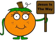 Pumpkin holding sign that says Jesus is the way clipart