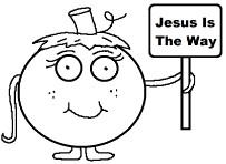 Pumpkin Holding Sign that say's Jesus is The Way Clipart