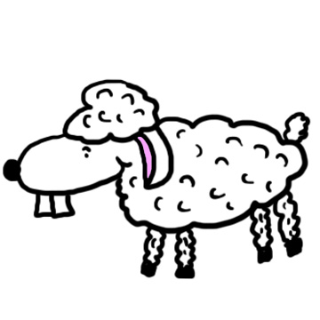 Sheep with buckteeth clipart