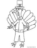 Pilgrim Turkey Clipart- Thanksgiving turkey wearing pilgrim hat picture