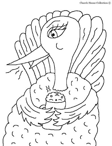 Turkey Drinking Hot Chocolate Clipart