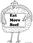 Turkey Holding sign eat more beef clipart