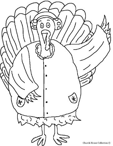 Thanksgiving Turkey wearing winter coat and earmuffs clipart picture image for bulletin board