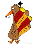  Thanksgiving Turkey With Buck Teeth and Pilgrim Hat Clipart 