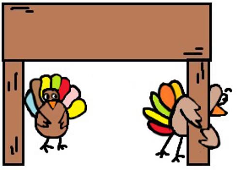 Thanksgiving Turkey Clipart- Turkey's Hiding Under Table Clipart