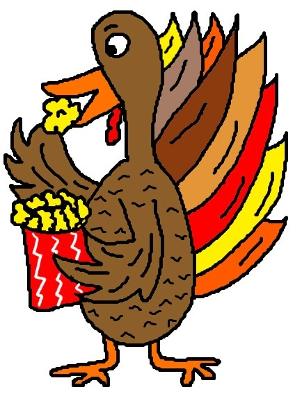 Turkey Eating Popcorn Clipart