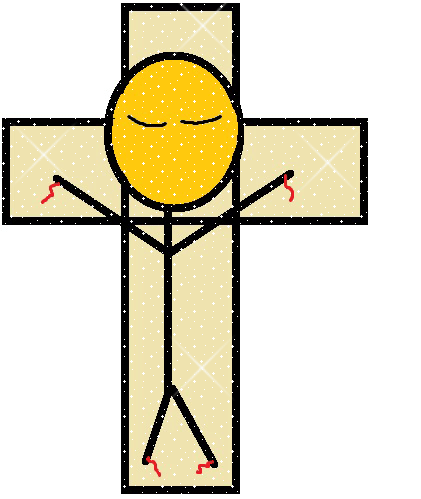 Easter Clipart- Jesus on cross glitter graphic